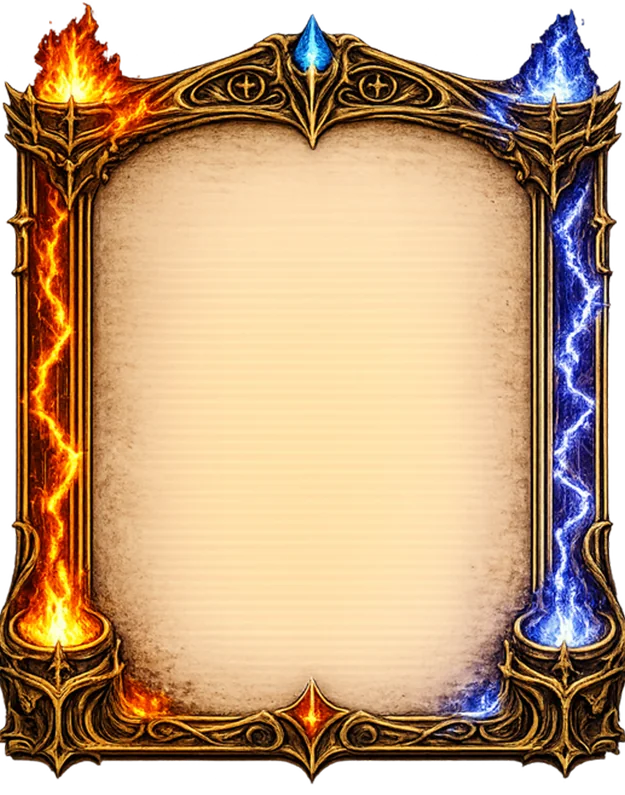 Decorative shop frame from Perilous Legends assets